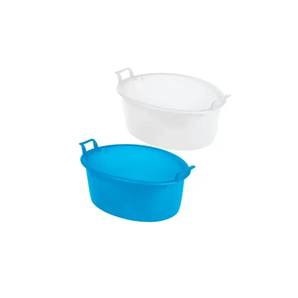 Plastime Bacinella Ovale in Plastica 45x36x16 cm – bianca o blu