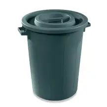 PLASTIME Bidone in plastica 50 Lt nero – Polietilene robusto