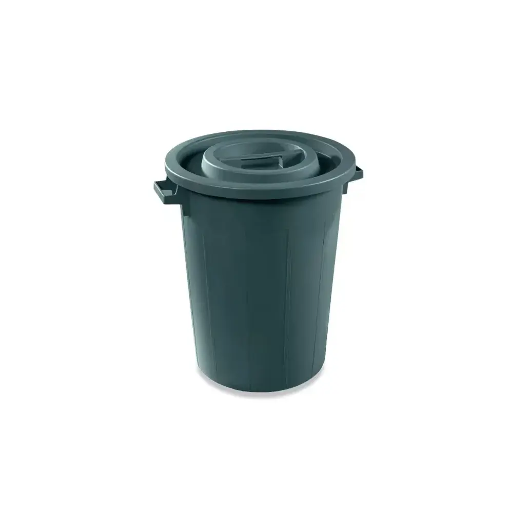 PLASTIME Bidone in plastica 50 Lt nero – Polietilene robusto