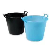 Mastelletto Rotondo PLASTIME 75 L nero – 2 manici in polietilene