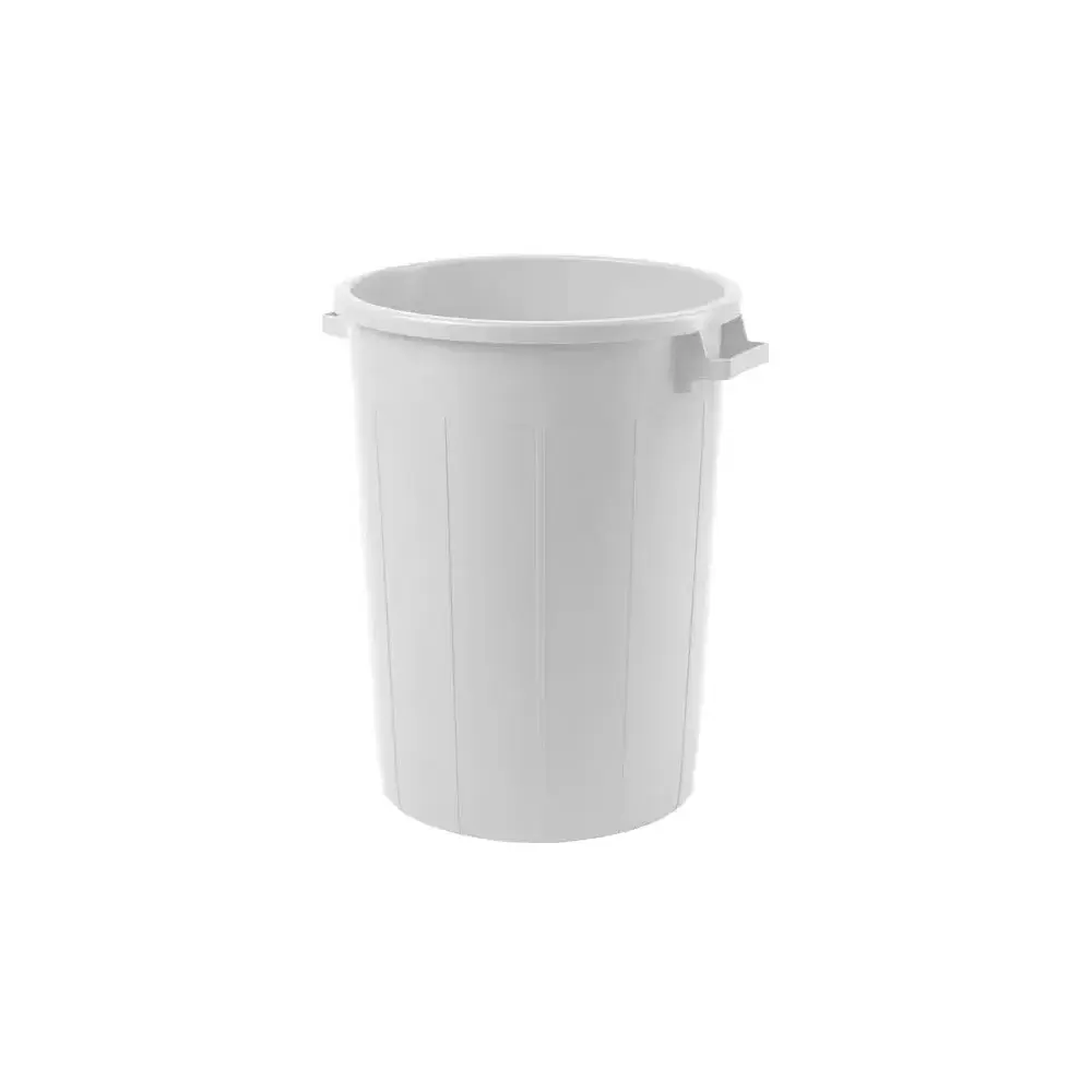 PLASTIME Bidone in Plastica 120 L bianco con coperchio – 120 L