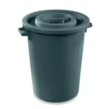 PLASTIME Bidone in plastica 100 lt nero – Polietilene robusto