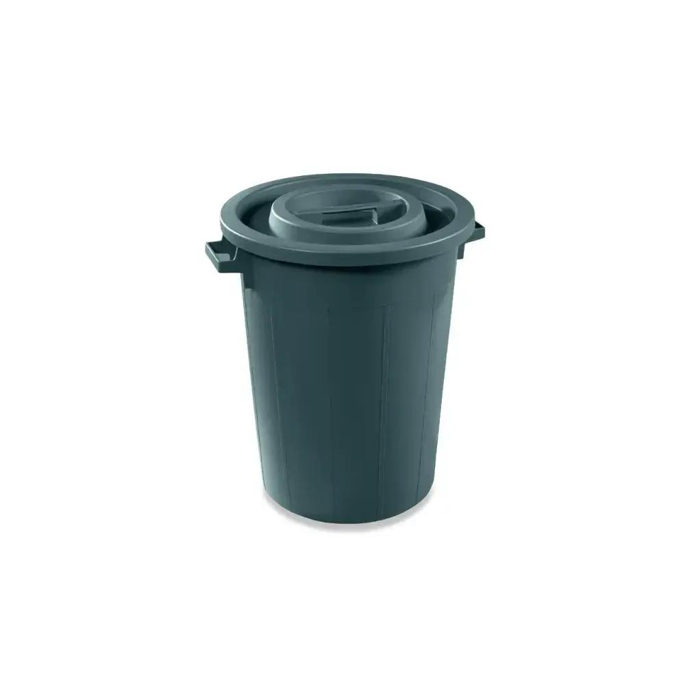 PLASTIME Bidone in plastica 100 lt nero – Polietilene robusto