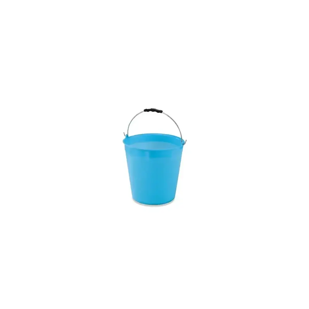 PLASTIME Secchio Adda 6 L in Plastica con Manico Zincato – Bianco/Blu