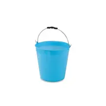 PLASTIME Secchio Adda 6 L in Plastica con Manico Zincato – Bianco/Blu
