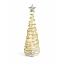 Albero di Natale in Vetro 28 cm con Perline e Luci – MERCURY