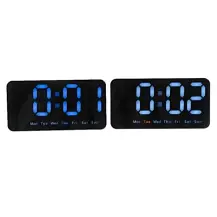 Mercury Orologio Sveglia 30197 Multifunzione con Luci LED 21x11 cm