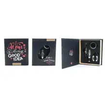 Mercury Set Sommelier 4 Pezzi – Cofanetto Libro Acciaio e Carta
