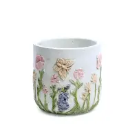 MERCURY Cachepot 06837 Cemento 15x12 – Fiori Di Campo