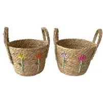 Cesta Mercury 03553 con Corda 20x16 cm - Fiori Assortiti